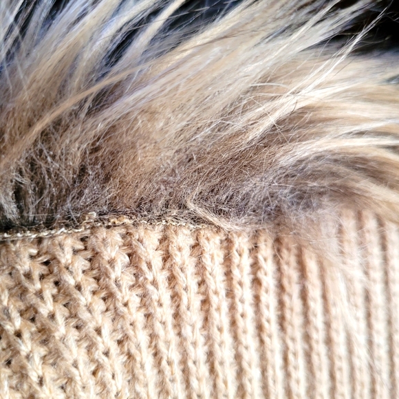 Women's Faux Fur Cardigan Fuzzy Trim Open Front Dual Pocket Sweater +Non Smoker+ - Picture 2 of 8